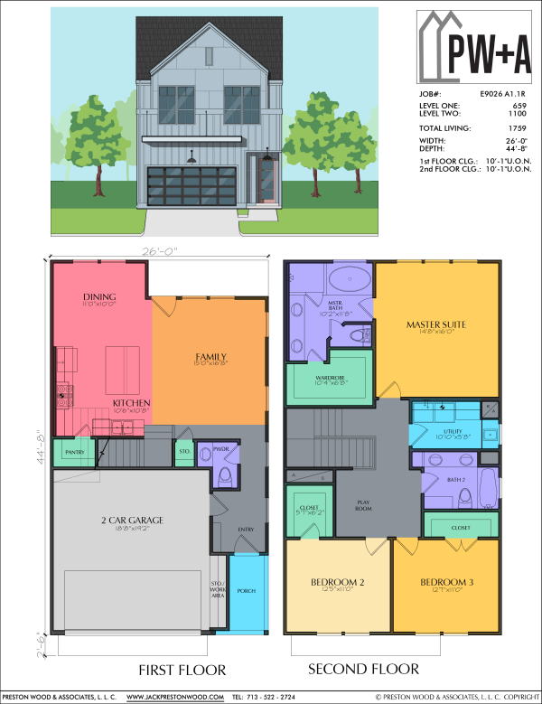 Two Story Small Home Plan E9026 A1.1