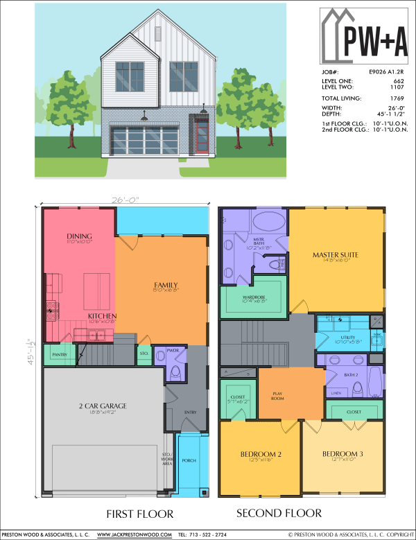 Two Story Small Home Plan E9026 A1.2R