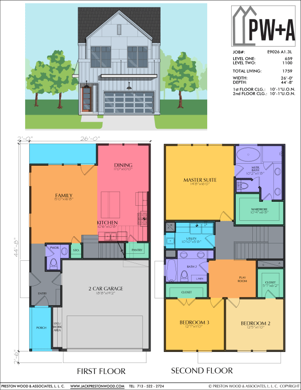 Two Story Small Home Plan E9026 A1.3L