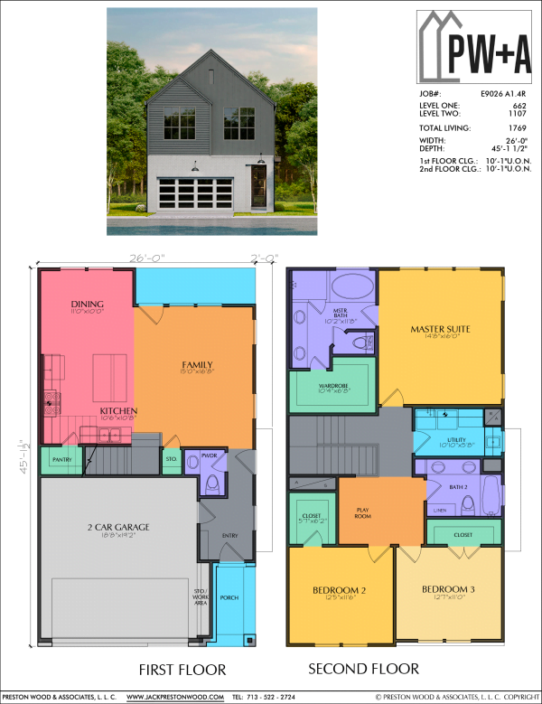 Two Story Small Home Plan E9026 A1.4R