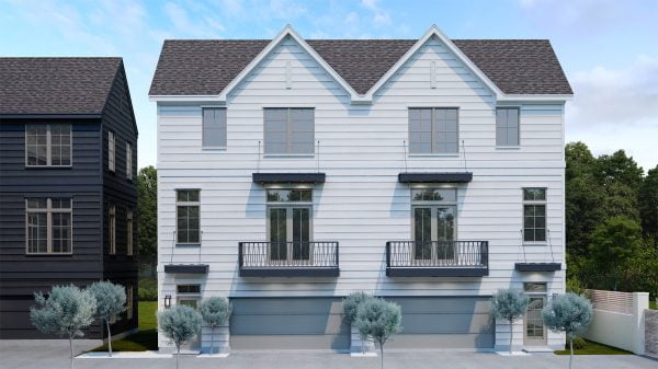 Three Story Duplex Townhome Plan E9167 B1.1