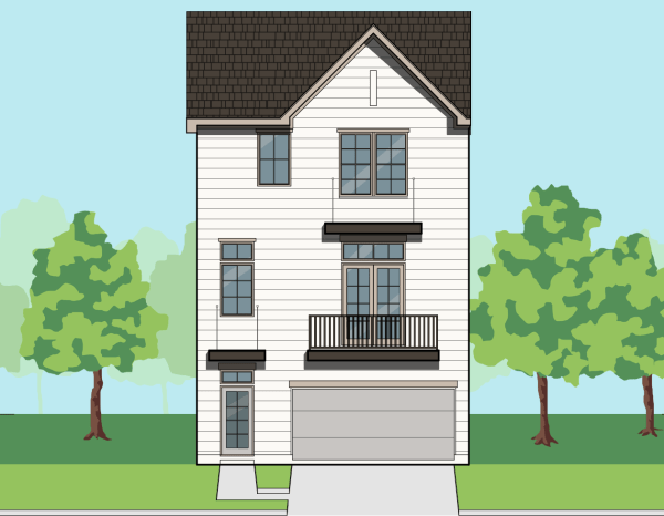 Three Story Townhome Plan E9167 B1.1