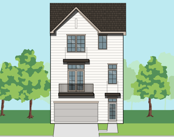 Three Story Townhome Plan E9167 B1.1