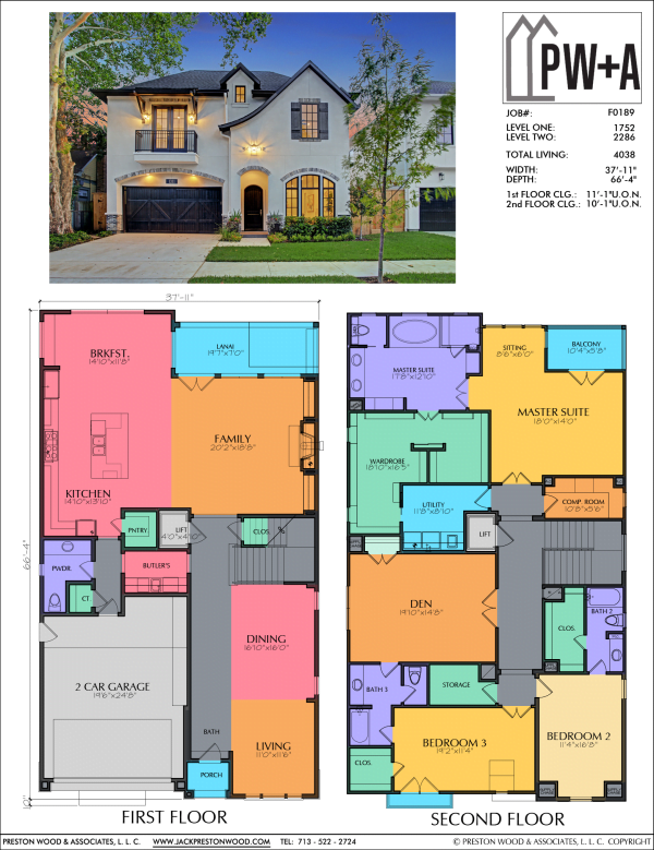 Two Story Urban Home Plan F0189