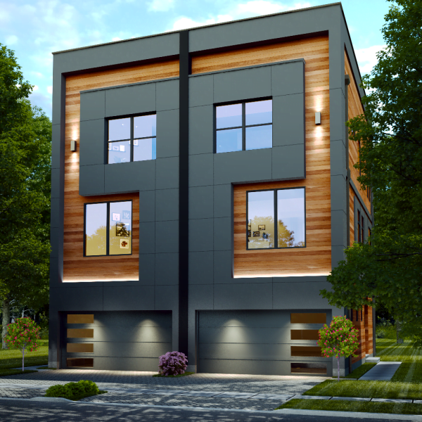 Three Story Townhome Plan F0268 A1.1