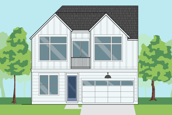 Two Story Small Home Plan E9180 A1.1