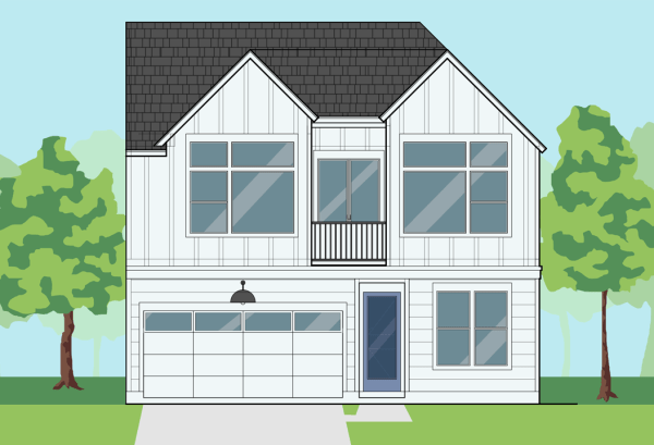 Two Story Small Home Plan E9180 A1.1