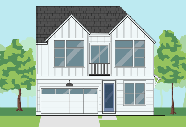 Two Story Small Home Plan E9180 A1.2R
