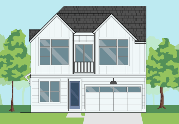 Two Story Small Home Plan E9180 A1.3L