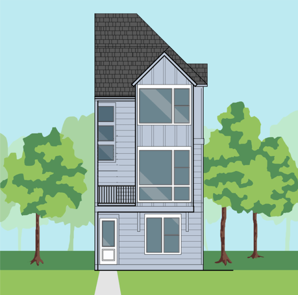 Three Story Townhome Plan E9180 B1.1R