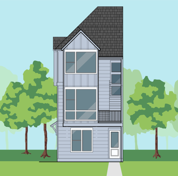 Three Story Townhome Plan E9180 B1.2L
