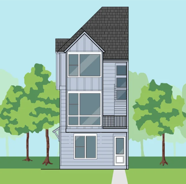 Three Story Townhome Plan E9180 B1.2L