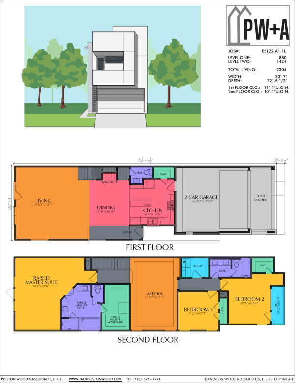 Two Story Townhome Plan E5122 A1.1