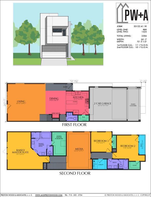 Two Story Townhome Plan E5122 A1.1