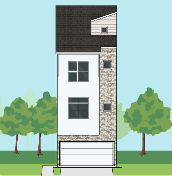 3 1/2 Story Townhome Plan E6034 A1.1