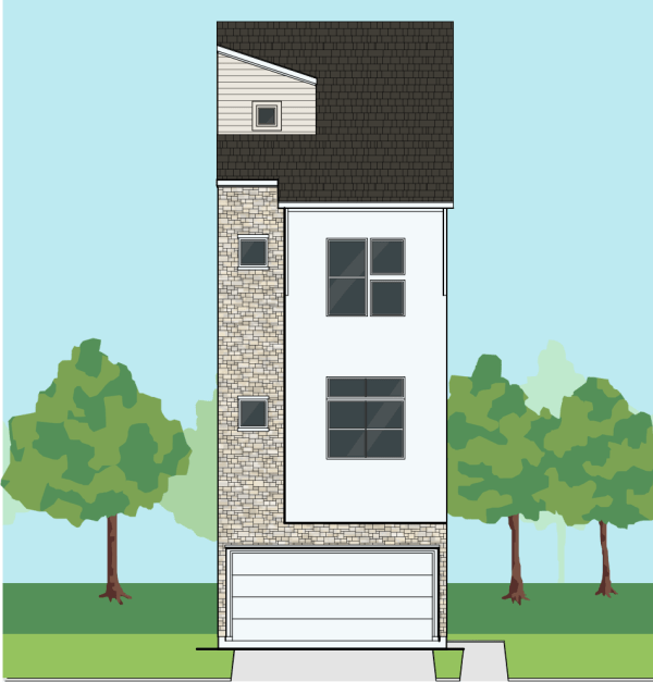 3 1/2 Story Townhome Plan E6034 A1.1