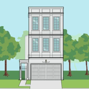 Three Story Townhome Plan E6037 A1.1