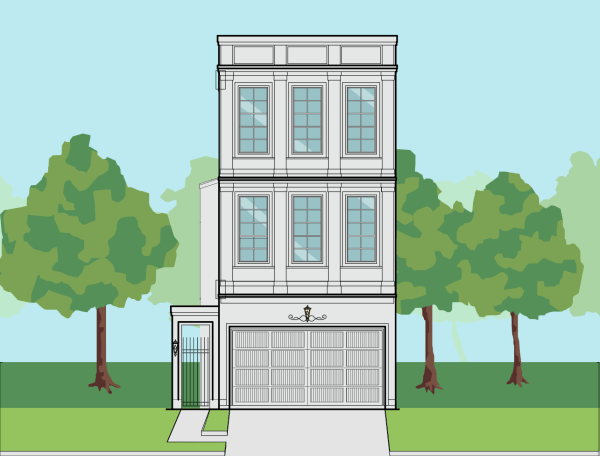 Three Story Townhome Plan E6037 A1.1