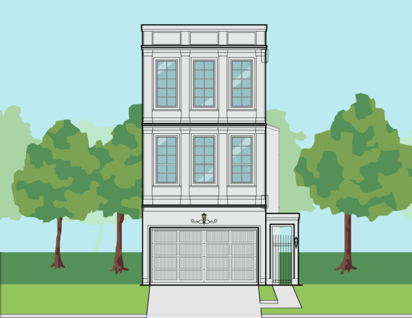 Three Story Townhome Plan E6037 A1.1
