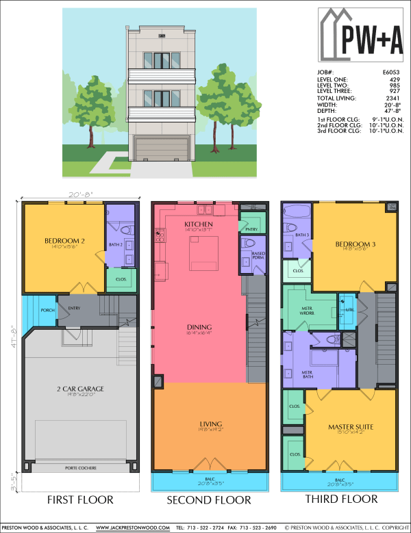 Three Story Townhome Plan E6053
