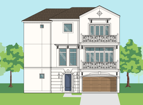 Three Story Townhome Plan E6058