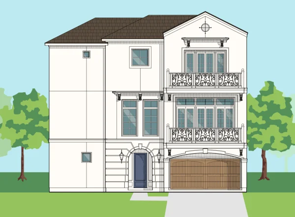 Three Story Townhome Plan E6058