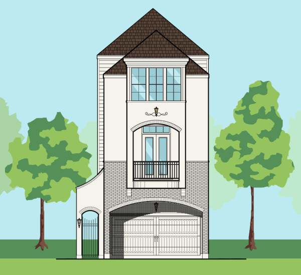 Three Story Townhome Plan E6096 A1.1