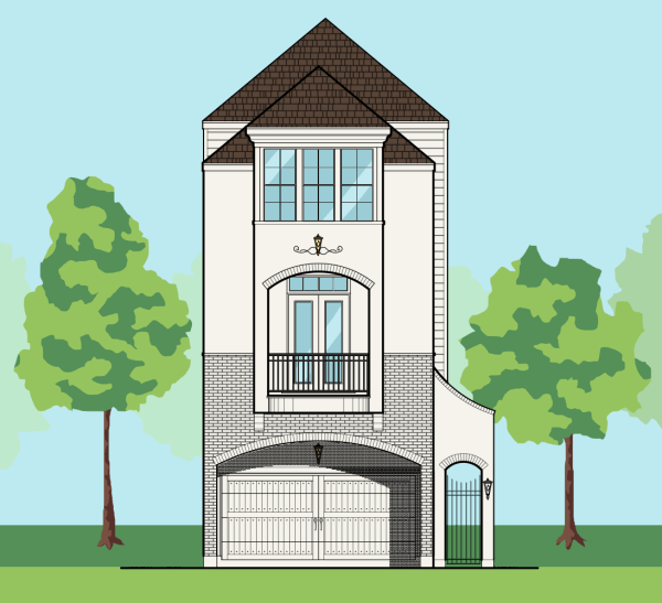 Three Story Townhome Plan E6096 A1.1