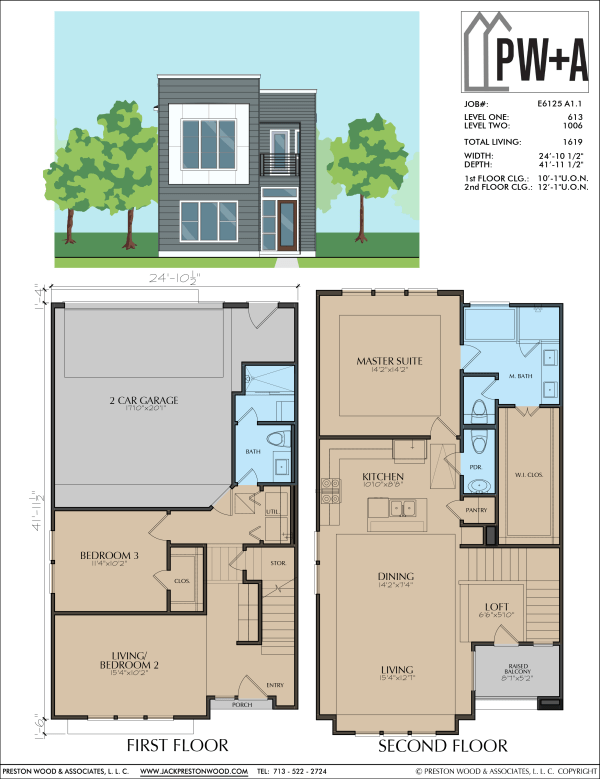 Two Story Small Home Plan E6125 A1.1