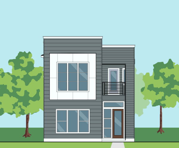 Two Story Small Home Plan E6125 A1.1