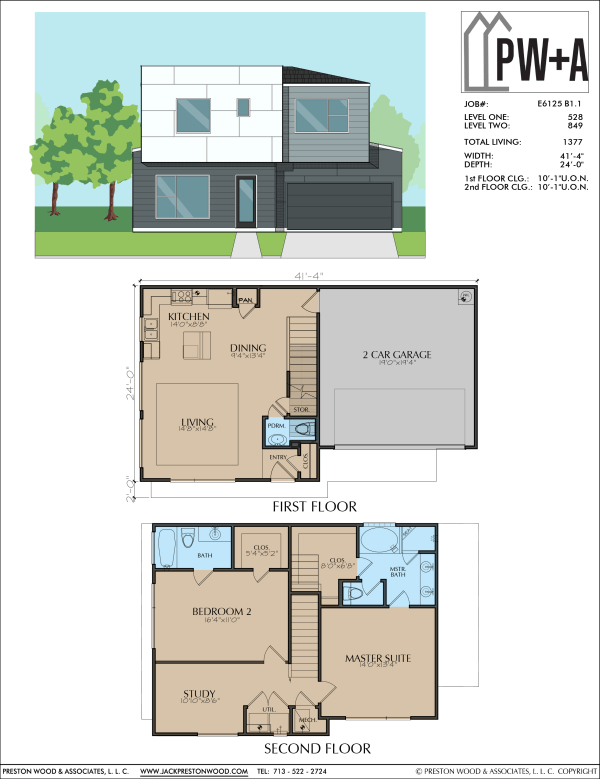 Two Story Small Home Plan E6125 B1.1