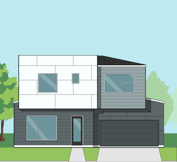 Two Story Small Home Plan E6125 B1.1