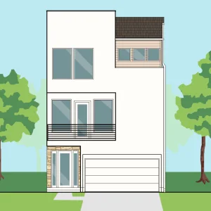 Three Story Townhome Plan E6126 A1.1
