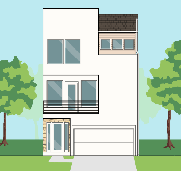 Three Story Townhome Plan E6126 A1.1