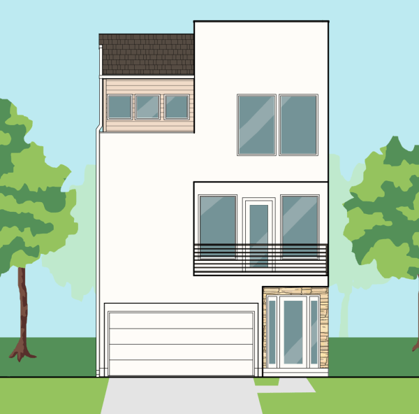 Three Story Townhome Plan E6126 A1.1