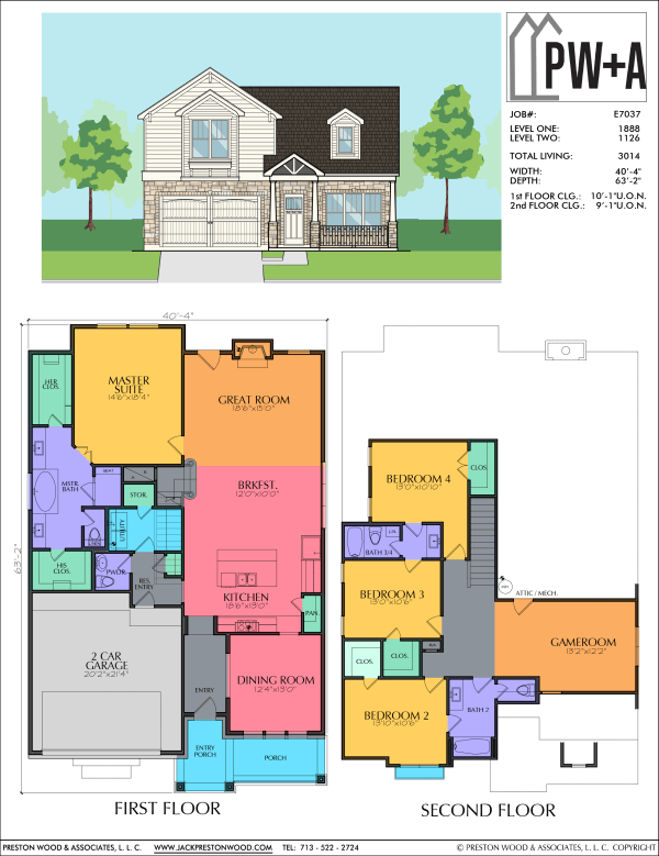 Two Story Urban Home Plan E7037