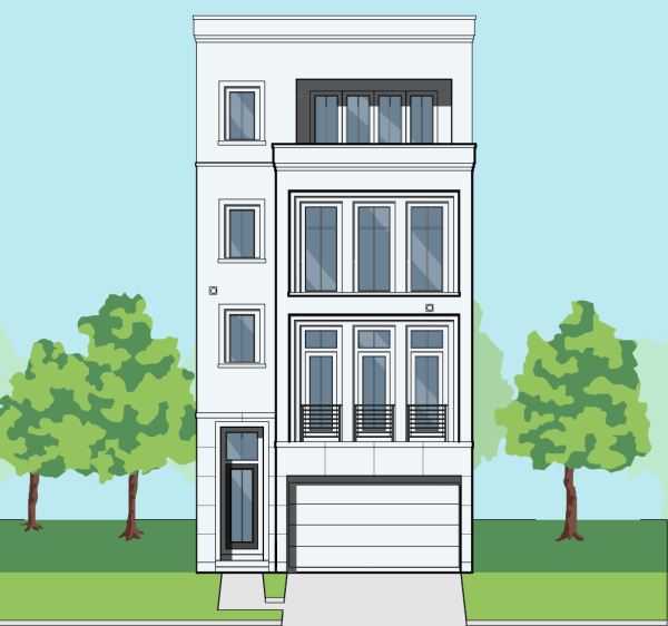 Four Story Townhome Plan E7044 A1.3