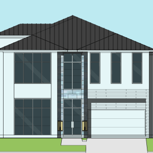 2 1/2 Story Urban Home Plan E7055