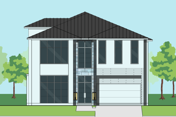 2 1/2 Story Urban Home Plan E7055