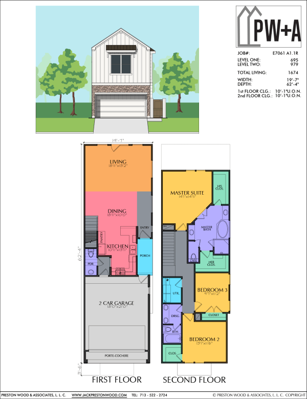 Two Story Townhome Plan E7061 A1.1