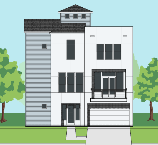 3 1/2 Story Townhome Plan E7083