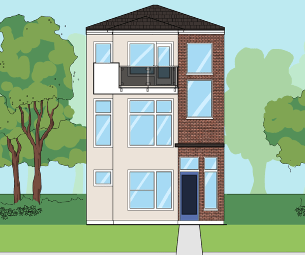 Three Story Townhome Plan E7094 A1.1