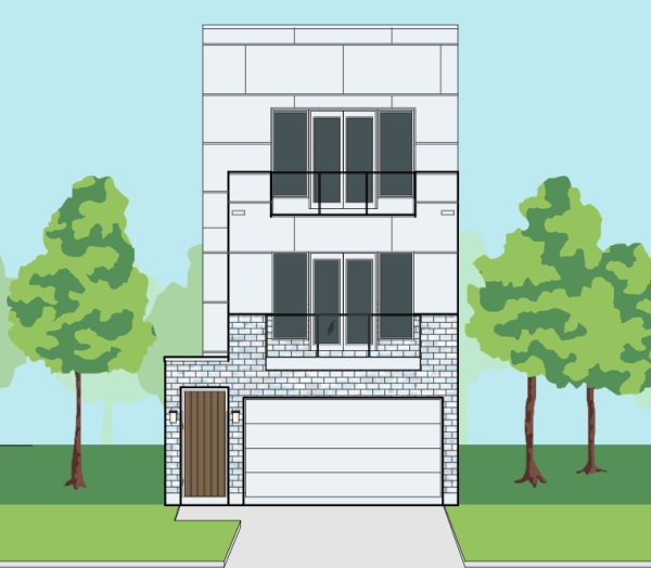 Three Story Townhome Plan E7112 A1.1