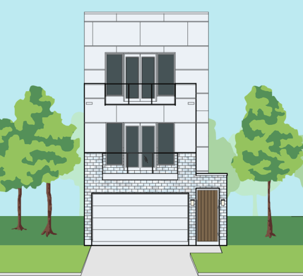 Three Story Townhome Plan E7112 A1.1