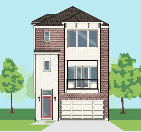 Three Story Townhome Plan E7141 A2.1L