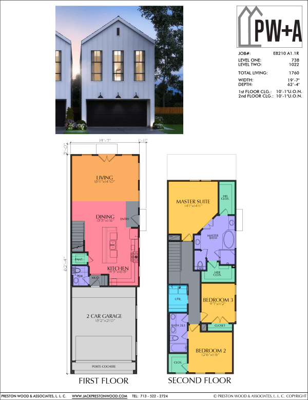 Two Story Small Home Plan E8210 A1.1
