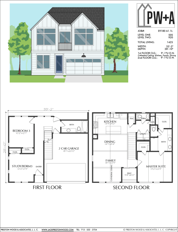 Two Story Small Home Plan E9180 A1.1