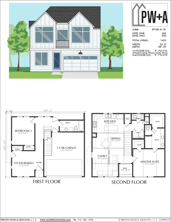 Two Story Small Home Plan E9180 A1.3L