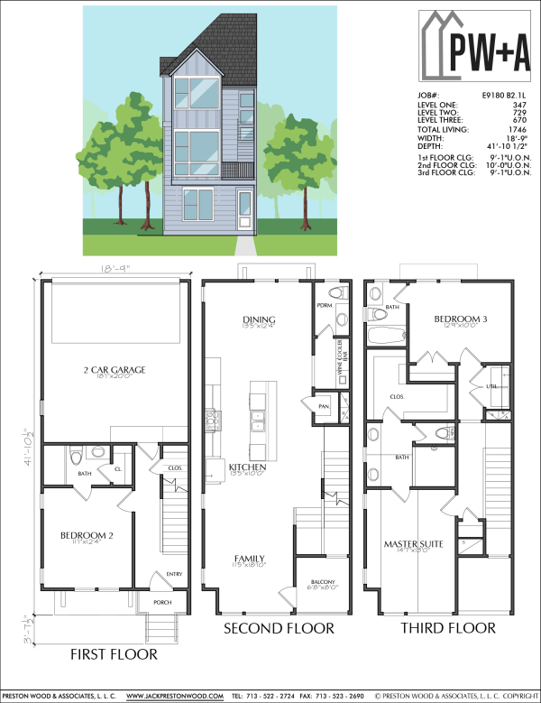Three Story Townhome Plan E9180 B2.1