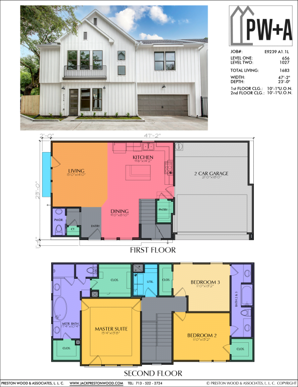 Two Story Small Home Plan E9239 A1.1